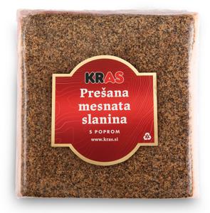 Prešana slanina Kras, s poprom, cena za 1 kg