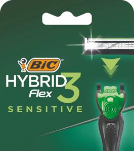 Nastavki za brivnik BIC, Hybrid 3, Flex Sensitive, 4/1