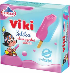 Sladoled Cermat, Viki palčka, okus gozdnih sadežev, 6 x 85 ml