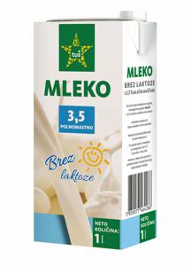 Mleko Tuš, brez laktoze, 3,5% m.m., 1 l