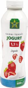 Jogurt Tuš, tekoči, jagoda, 1,1% m.m., 500 g