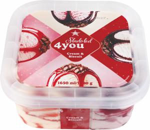 Sladoled Tuš, 4 You, Cream & Biscuit, 1,65 l