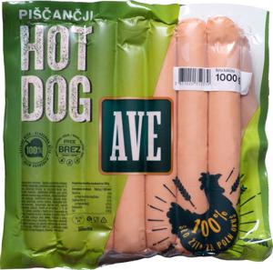 Piščančji hot dog AVE, vakuumsko pakirano, 1 kg