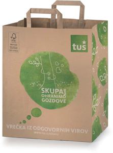 Vrečka Tuš nakupovalna, papirnata, mala
