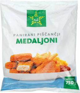 Piščančji medaljoni Tuš, panirani, 750 g