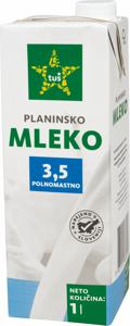 Planinsko mleko Tuš, 3,5 % m. m., 1 l