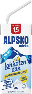 Mleko Alpsko brez laktoze, 1,5 % m.m., 0,2.l