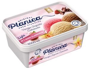Sladoled Planica, Original, lahka, Izbrana kakovost, Ljubljanske mlekarne, 1 l