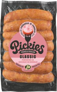 Klobasa Pickies, piščančja prekajena, Classic, 370 g