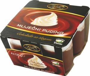 Puding mlečni, čokolada s smetano, 4 x 125 g