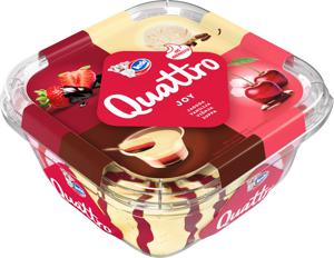 Sladoled Quattro Joy, jagoda, vanilija, višnja, zuppa, 800 ml