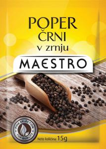 Poper Maestro, črni, v zrnju, 15 g