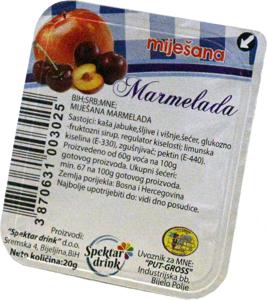 Marmelada ekstra domača, mešana, 20 g