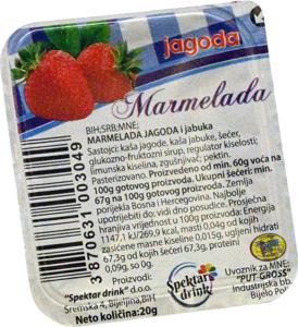 Marmelada ekstra domača Spektar, jagoda, 20 g