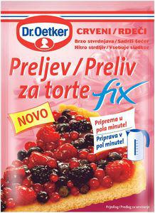 Preliv za torte Fix, rdeči, 50 g