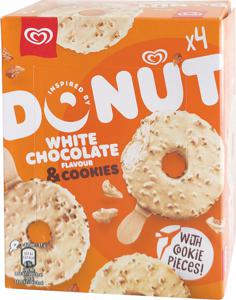 Sladoled Algida, Donut, bela čokolada & Cookies, 4 x 62 ml