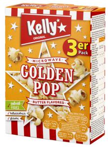 Pokovka Kelly's, za mikrovalovno, maslo, 3 x 90 g