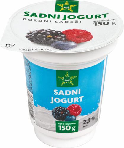 jogurt sadni tuš, gozdni sadeži