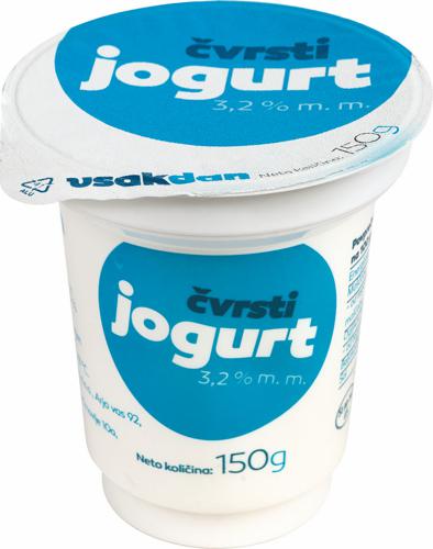 jogurt čvrsti tuš, vsak dan