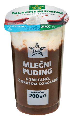 puding tuš, čokolada s smetano