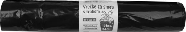 Slika produkta Vrečke za smeti Biplast, s trakom, 240 l