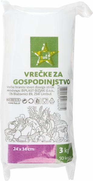 Slika produkta Vrečke Tuš, za gospodinjstvo, 3 kg, 50/1