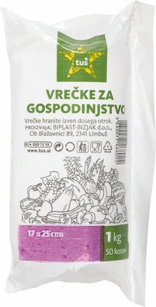 Slika produkta Vrečke Tuš, za gospodinjstvo, 1 kg, 50/1