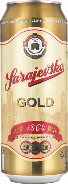 Slika produkta Pivo Sarajevsko Gold, pločevinka, alk.4,7 vol%, 0,5 l